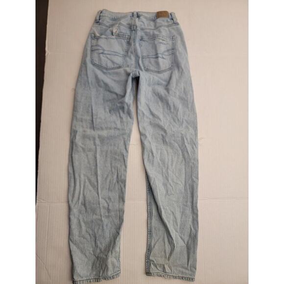 AMERICAN EAGLE Baggy Jeans Womens Sz 2 High Rise Distressed Destroy Straight - Picture 9 of 11